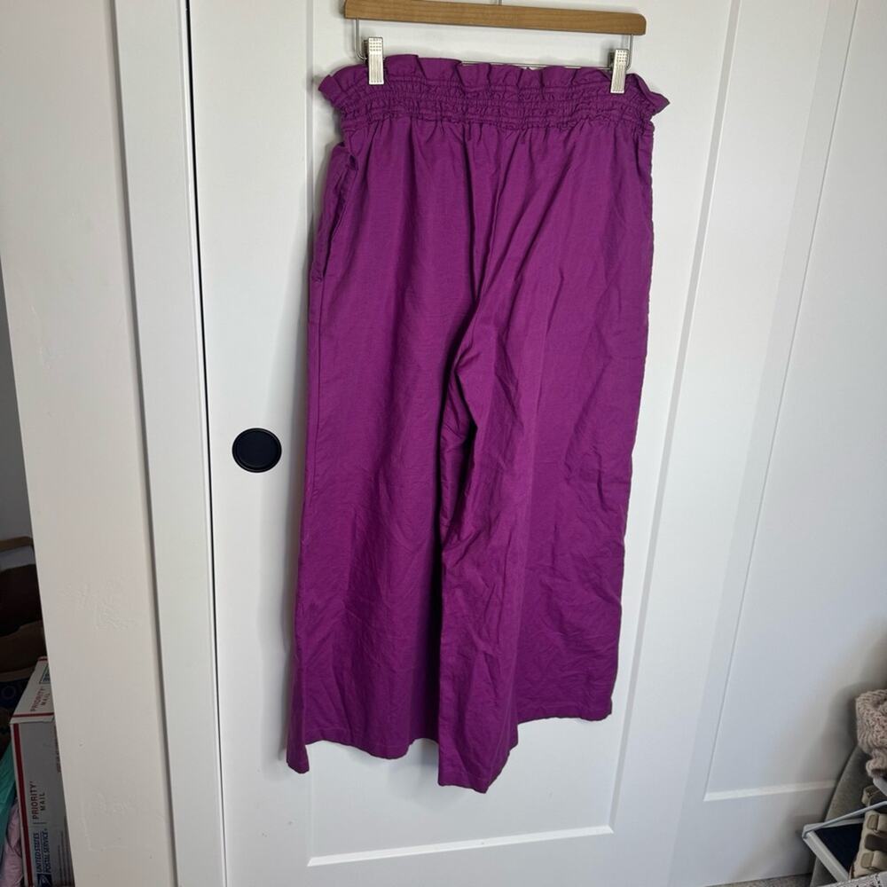 Anthropologie Wide-Leg Cropped Pants in Berry - Picture 6 of 7